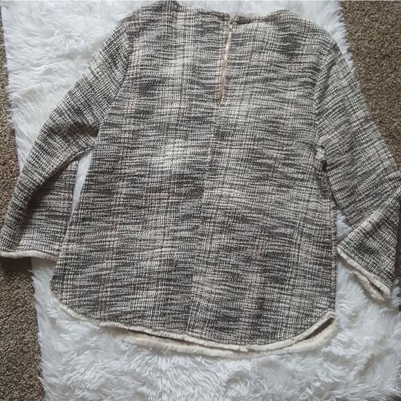 Anthropologie W5 Tweed Top Zipped Back Office Career Women’s Small Pink Gray - Picture 2 of 6